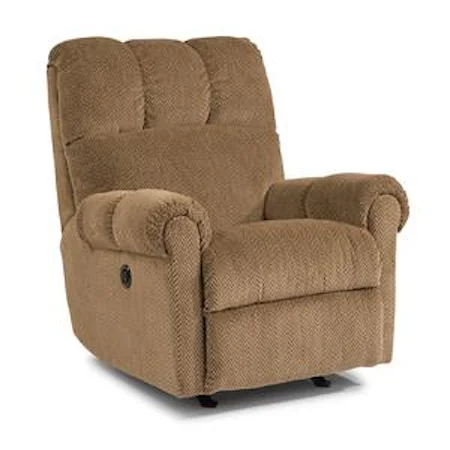 Casual Power Rocker Recliner with Channel Tufted Back